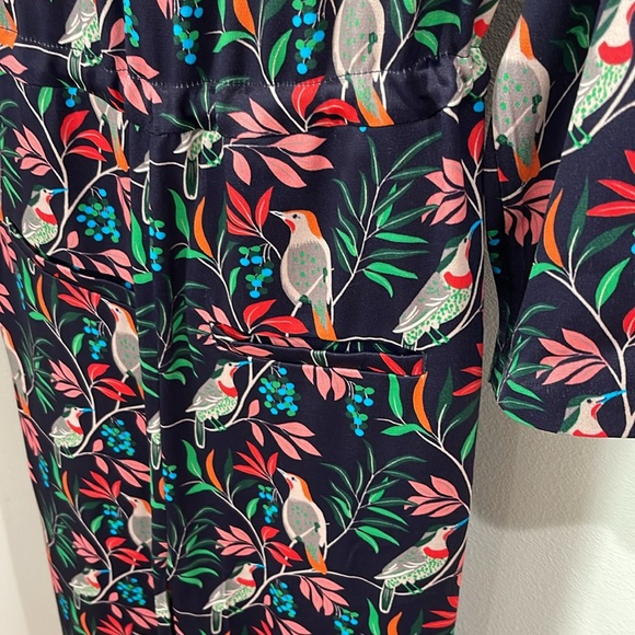Boden navy jumpsuit with bird and floral print - Picture 9 of 9